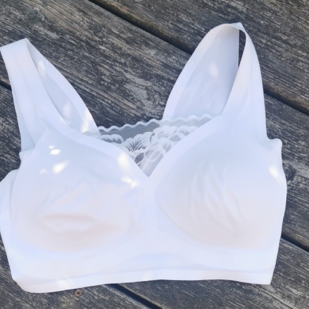 Rhonda Shear  white bodybra with lace insert bridal. Style #9597 Size Small